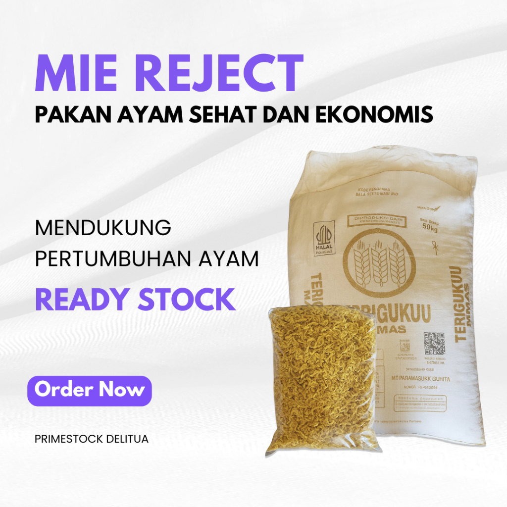Mie Instan Reject 800g - Pakan Ayam Sehat dan Ekonomis