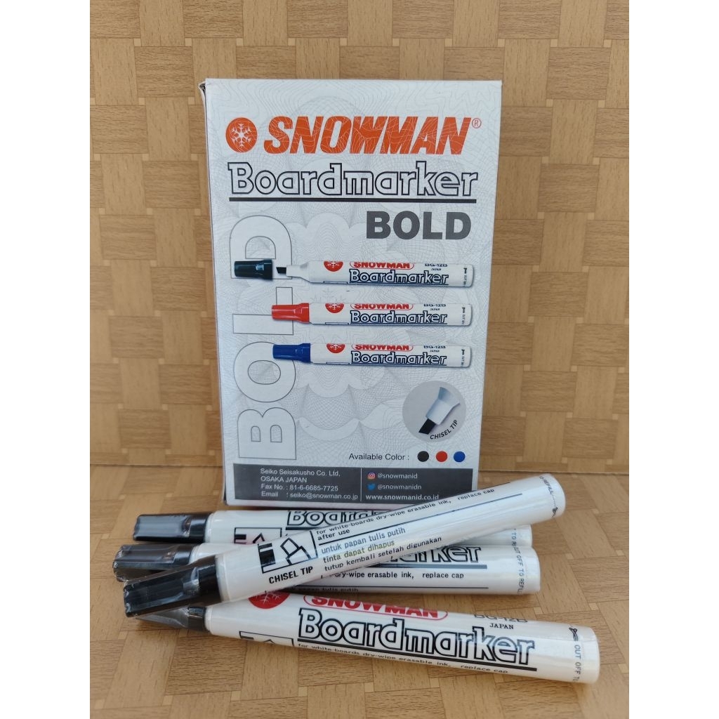 SNOWMAN Spidol Boardmarker Peges/Bold Hitam
