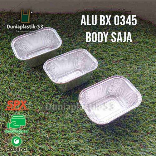(PER 20 PCS) ALUMUNIUM FOIL TRAY BX0345 / ALU BX 0345 KOTAK KECIL / Macaroni Schotel Pastel