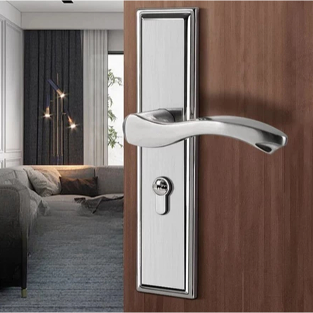 Handle Hendel Pegangan Pintu Modern Knob Handle Set Kunci Konci Door Lock Pintu Kamar Rumah