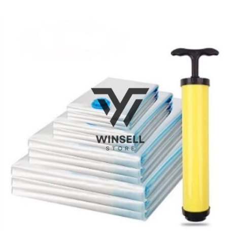 Vacum Vakum Bag Plastik Transparan Tempat Wadah Baju Pakaian Plastik Vakum Baju Super Tebal Transpar