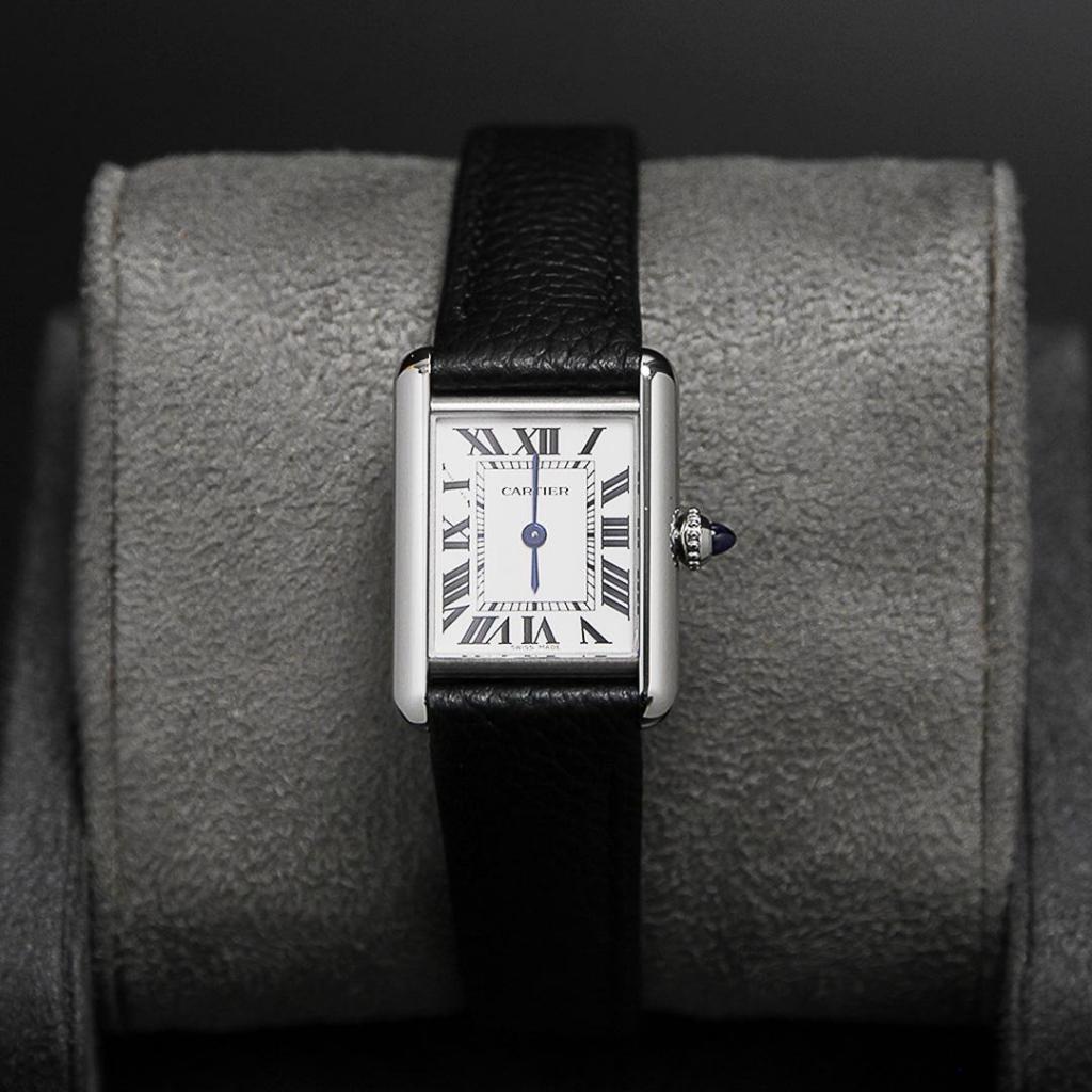 Cartier Tank Must de Cartier Watch Small 22 SolarBeat™ Photovoltaic Black Leather Strap WSTA0119 Aut
