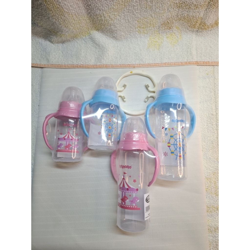 NiniNano Botol Susu Handle / Pegangan Bayi NiniNano. Botol Susu Bayi Lucu.