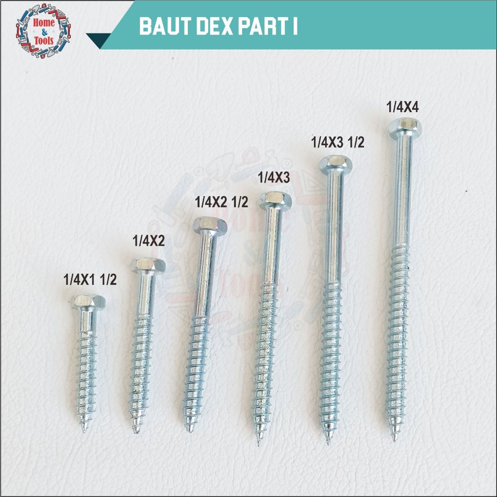 BAUT DEX 1/4 / BAUT TEMBOK / SEKRUP FISHER / BAUT FISHER / BAUT TANAM / LAG SCREW / DECK SCREW