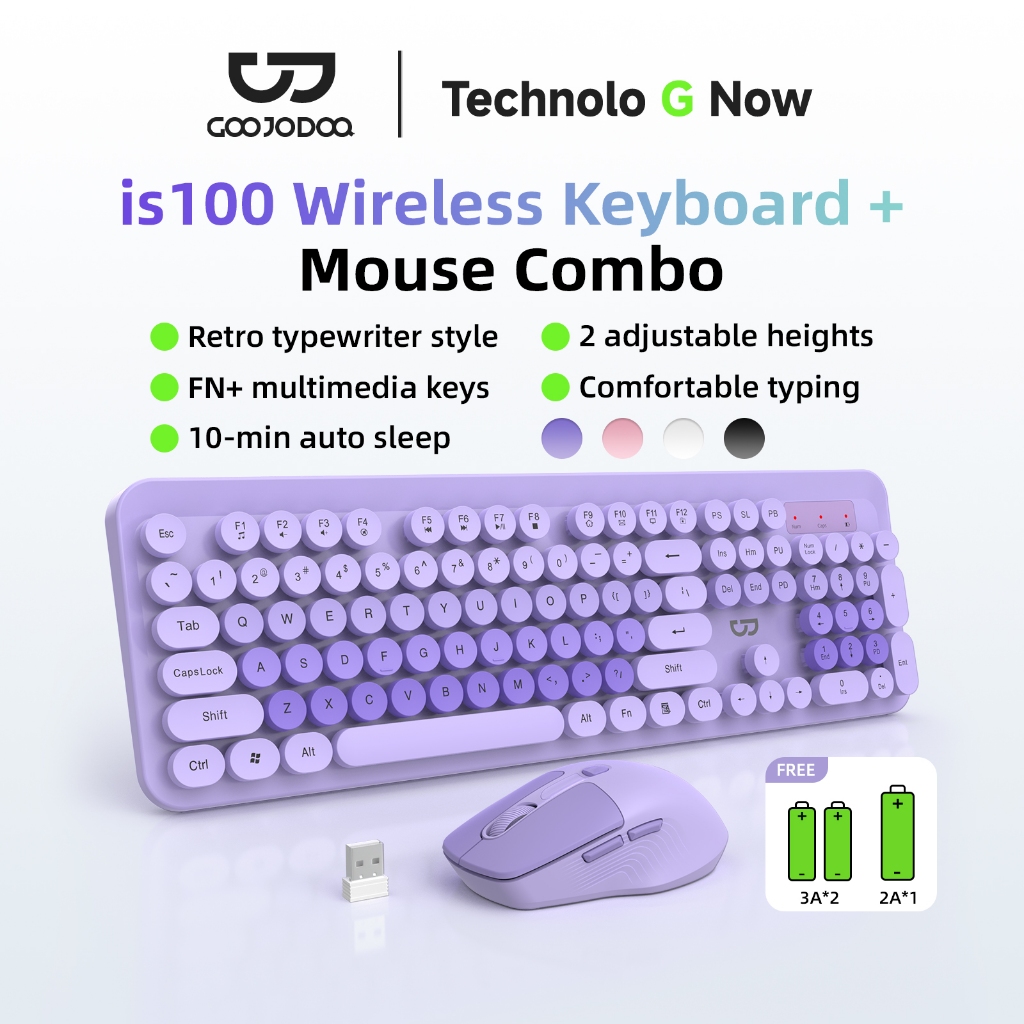 2.4G Wireless Keyboard Mouse Set 104 key 2.4G papan ketik senyap For Notebook Laptop Desktop PC