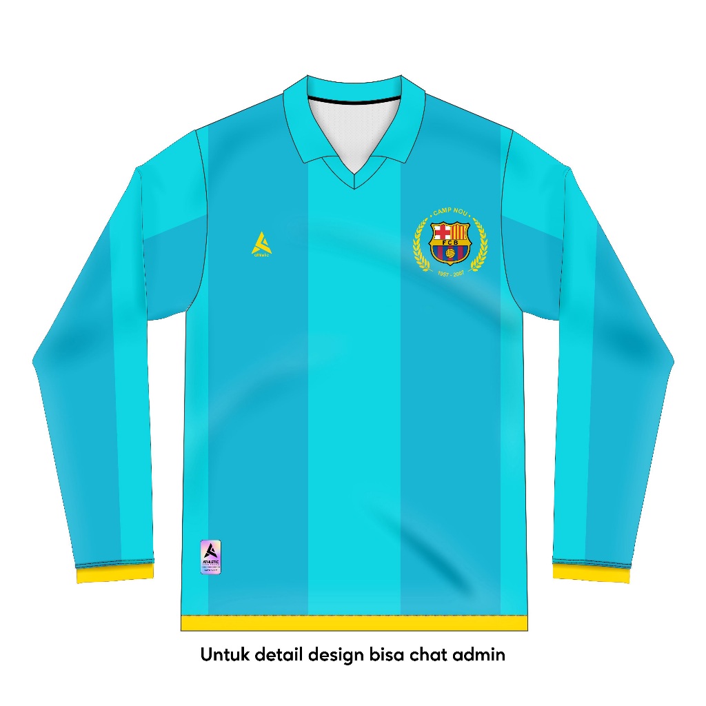 ATHLETIC SPORTWEAR - Jersey Vintage Bola Fantasy Barcelona Away 2007-08 Fullprinting Casual - Atasan