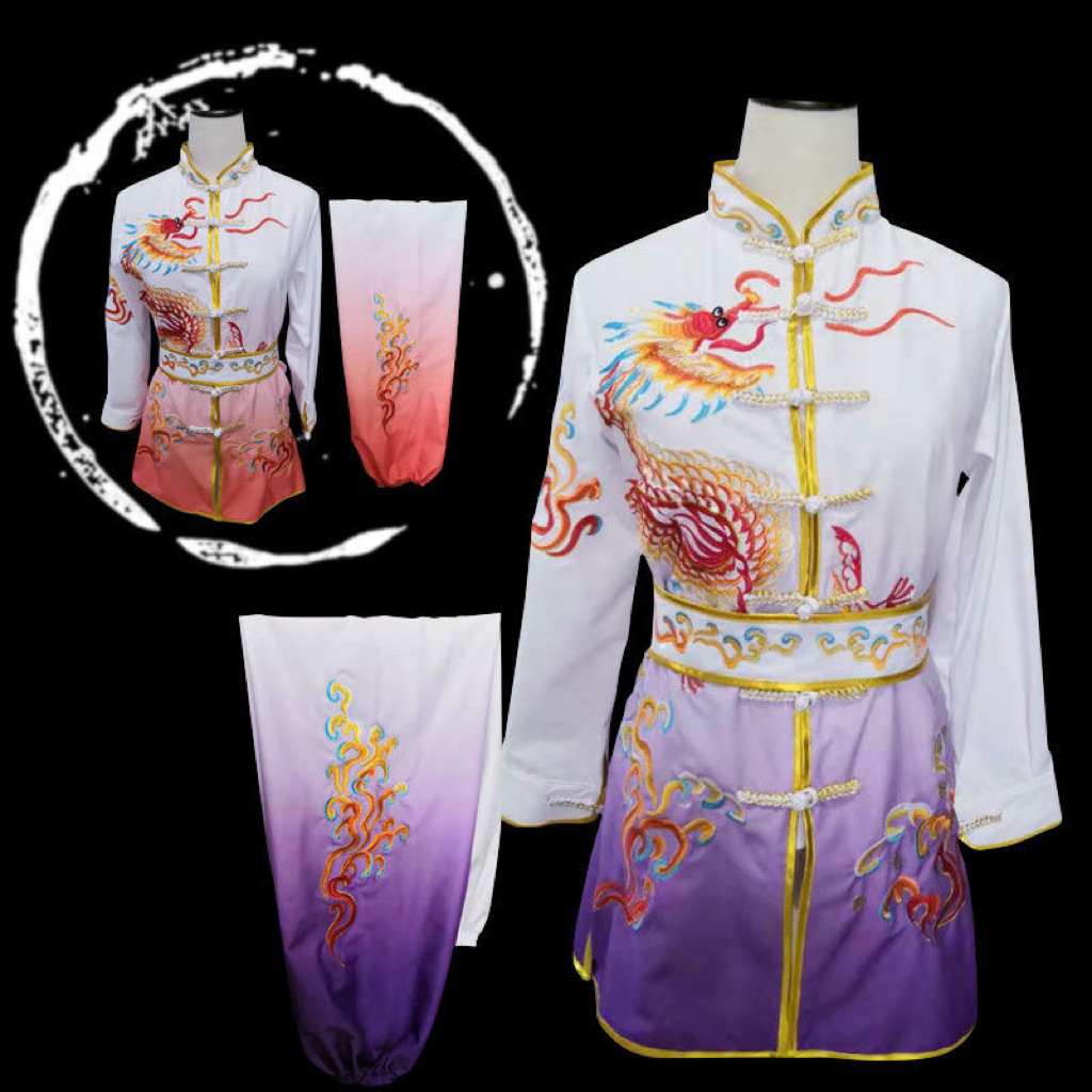 PO BAJU WUSHU BORDIR 7kancing gradasi ungu
