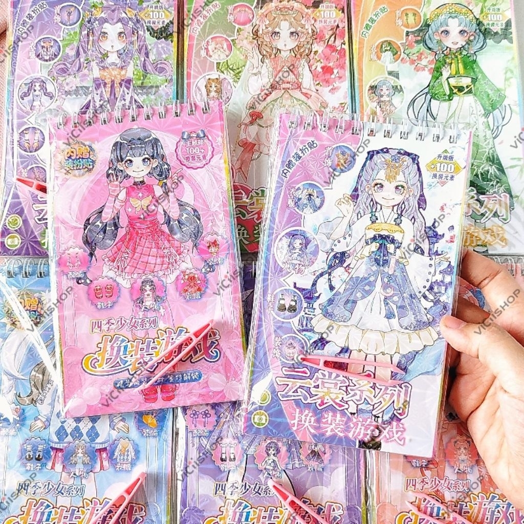 Mainan Buku Tempel Wajah Baju Kuku Jari Girl | Mainan Stiker Wajah Baju Kuku Jari Gadis | Mainan Ana