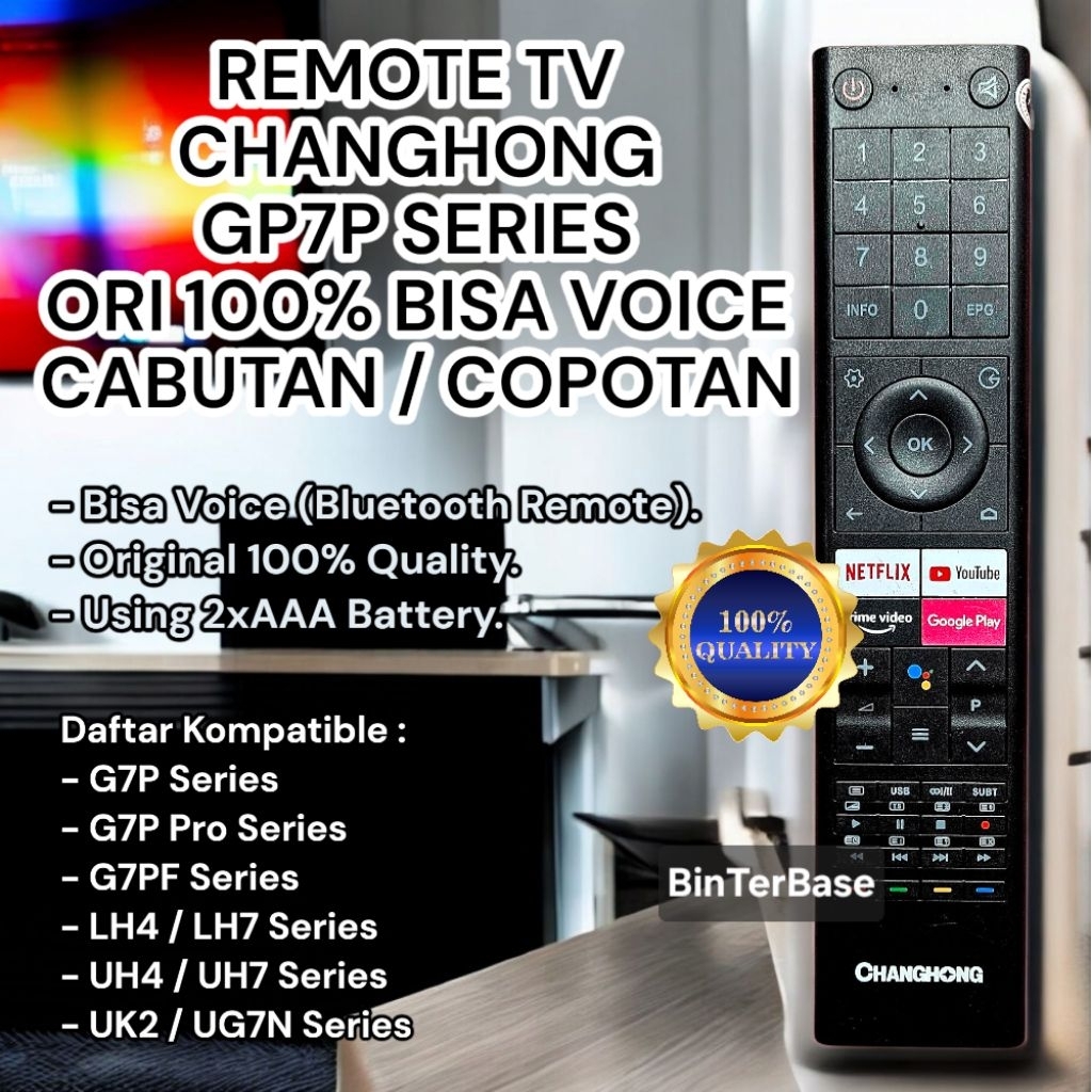 Remote remot Changhong Chiq G7P Series bisa Voice Ori 100% Original Cabutan Copotan Bluetooth LCD LE