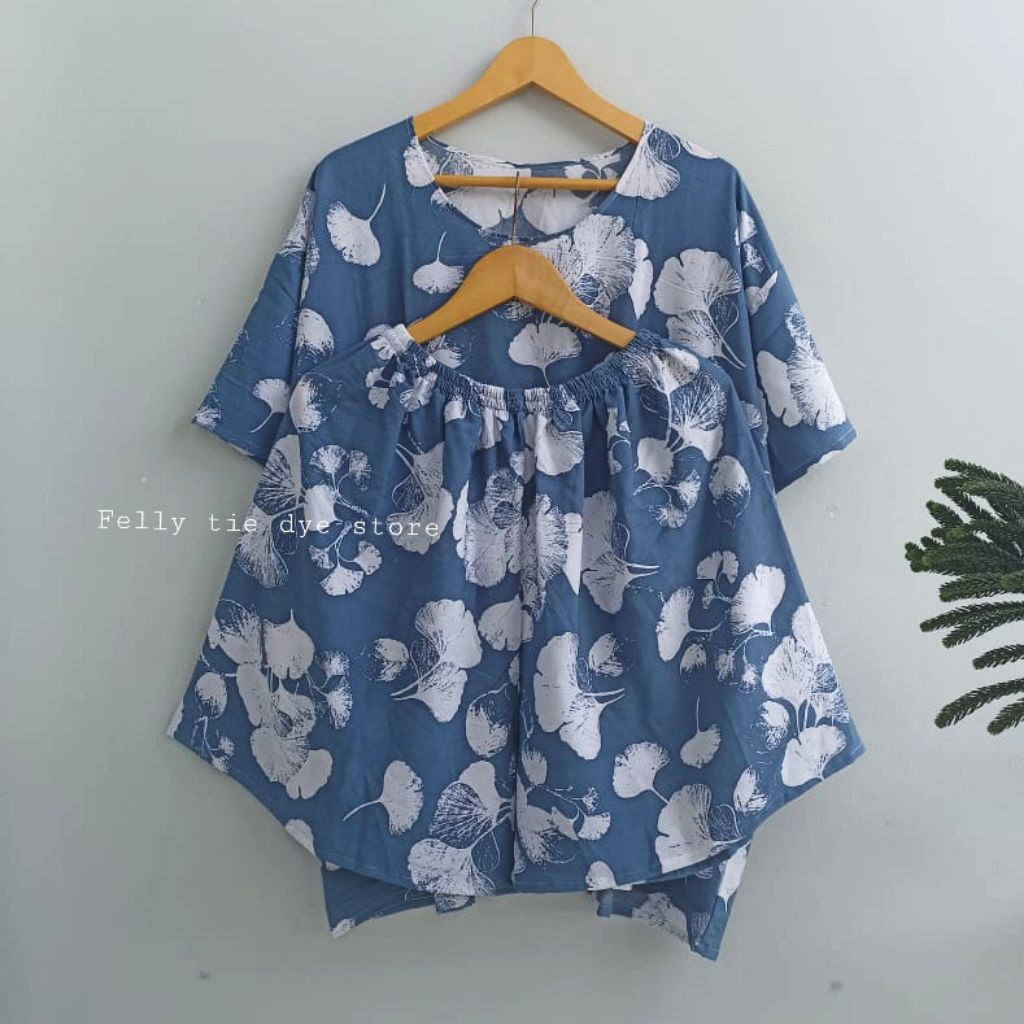 piyama baby doll super jumbo 4xl Ld 140 ll setelan pendek wanita motif print
