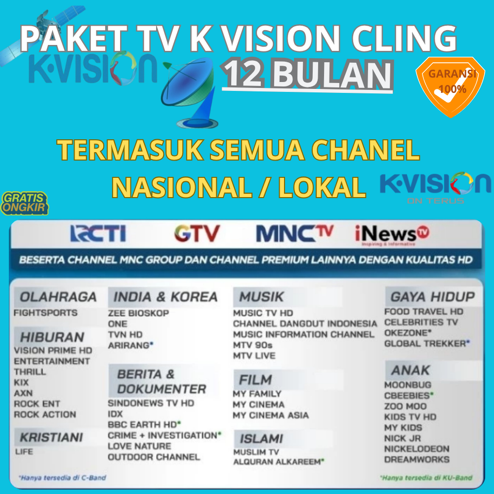 Paket K-Vision Cling Promo 1 Tahun