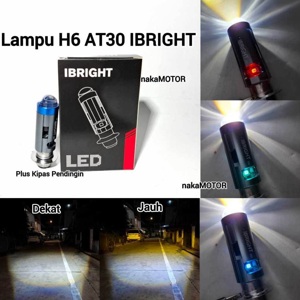 IBRIGHT AT30 Lampu Utama H6 LED Dengan Kipas Pendingin