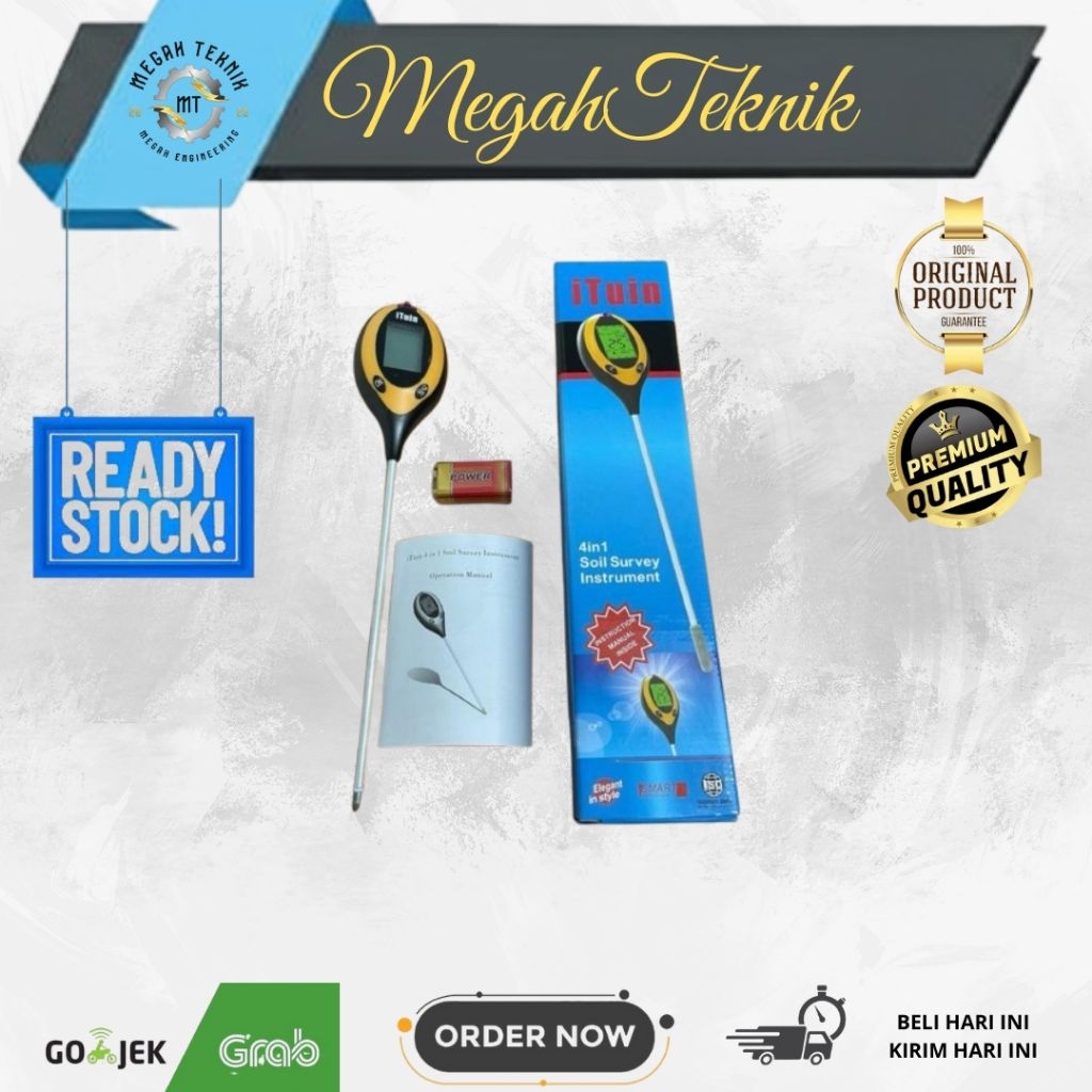 Soil Meter Tester 4 in 1 Merk Ituin ITuin Original