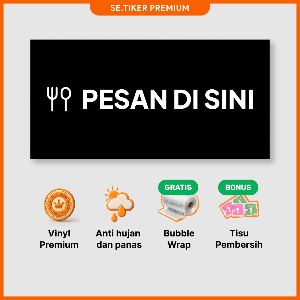 Stiker Pesan Di sini - Sticker Pesan Di sini - Pesan Disini Stiker - Pesan Disini - Vinyl Waterproof