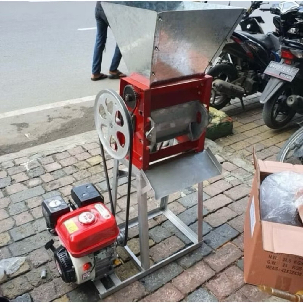 Mesin kopi pulper MERAH PROQUIP  lengkap mesin penggerak