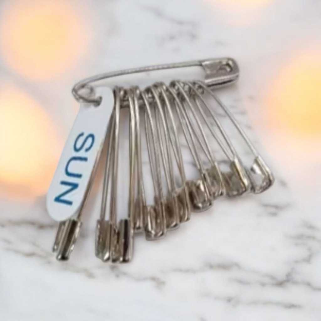 (12 PCS) PENITI SWAN SILVER EMAS GOLD PENITI EMAS CAMPUR UKURAN / SAFETY PINS / PIN SERBAGUNA