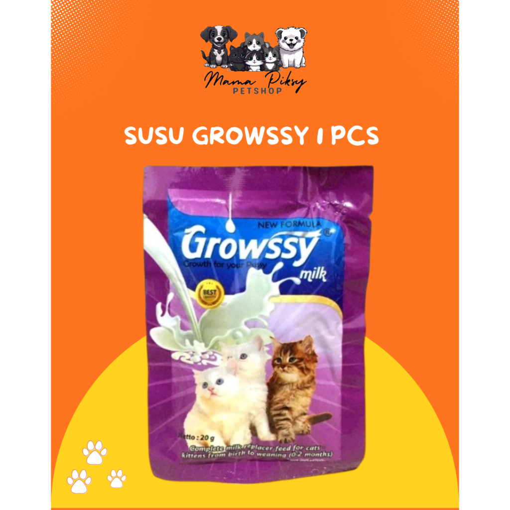Growssy Kucing 1 Sachet Susu Kitten 20gr Bergizi  SUSU ANAK KUCING KITTEN 1-3 BULAN/BOX