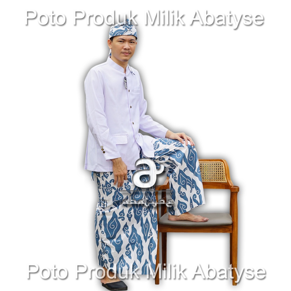 Celana Sarung Batik Mega Mendung Cirebon Biru Muda - Batik Mega Mendung Cirebon