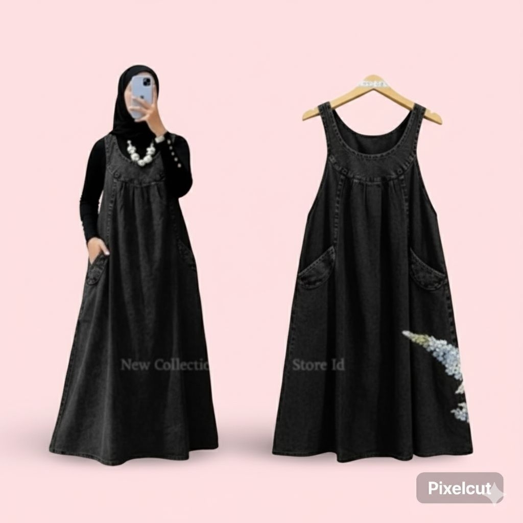 Hijaballstore - Overall Jumbo LD 125 #Bianca overall Jumsuit Wanita Overall Jeans