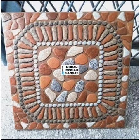 Keramik lantai 40 x 40 kaasar motif kayu timbul
