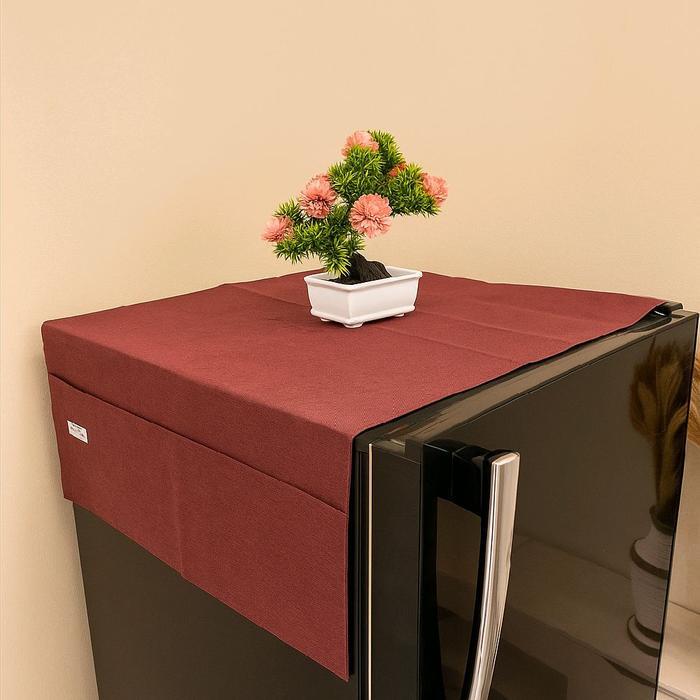 TUTUP KULKAS DENIM POLOS /TUTUP KULKAS KAIN AESTHETIC / COVER KULKAS MINIMALIS / TAPLAK KULKAS / TAP