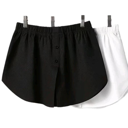 Fake Layering Rok Kemeja Palsu | Pelapis Kaos Wanita | Rok Pendek Kancing