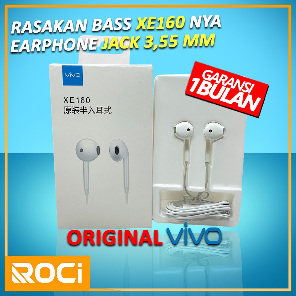 HEADSET VIVO XE160 JACK 3.5 MM ORIGINAL - EARPHONE VIVO XE160 JACK 3.5 MM - HANDSFREE VIVO XE160 JAC