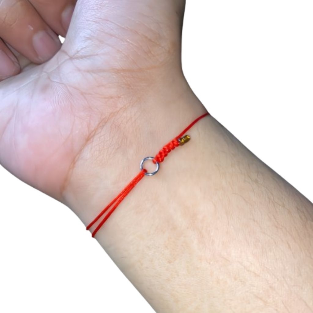 Gelang redline tipis single layer premium, gelang merah tipis
