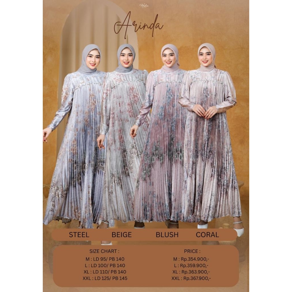 ARINDA DRESS by HALWA APPAREL GAMIS WANITA DEWASA