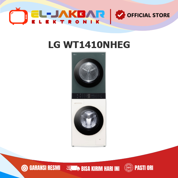 LG WT1410NHEG Mesin Cuci 14kg/10kg Objet WashTower™  TurboWash 360