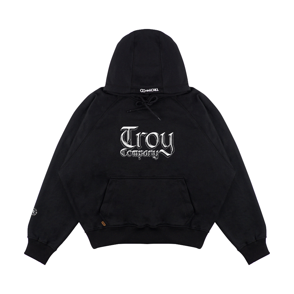 Troy Company Hoodie Boxy Raglan Black Thres - Hoodie Boxy Hitam BRH 3370