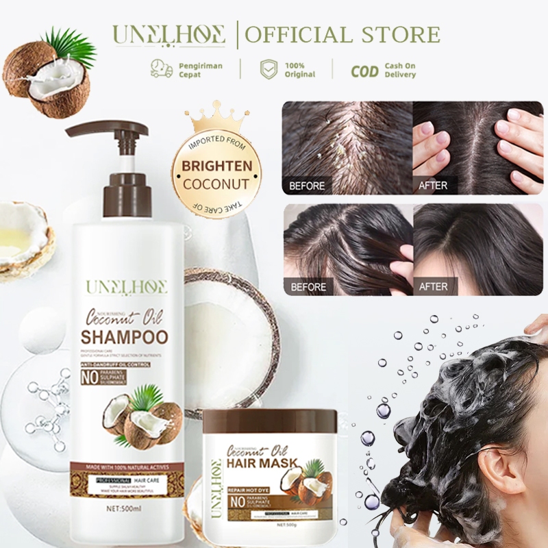 UNELHOE Sampo Anti Ketombe 500ML Dan Rontok Menghilangkan Jerawat Perawatan Rambut Pelembap Sampo An