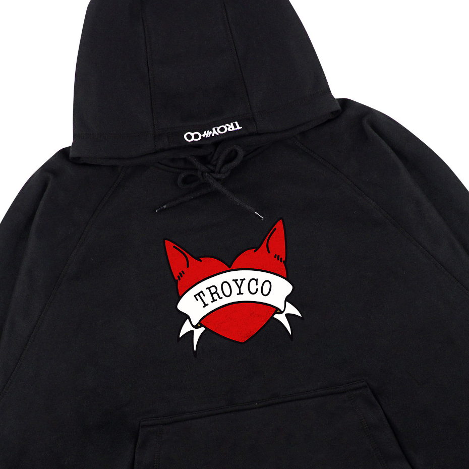 Troy Company Hoodie Boxy Raglan Black Lovat - Hoodie Boxy Hitam BRH 3373