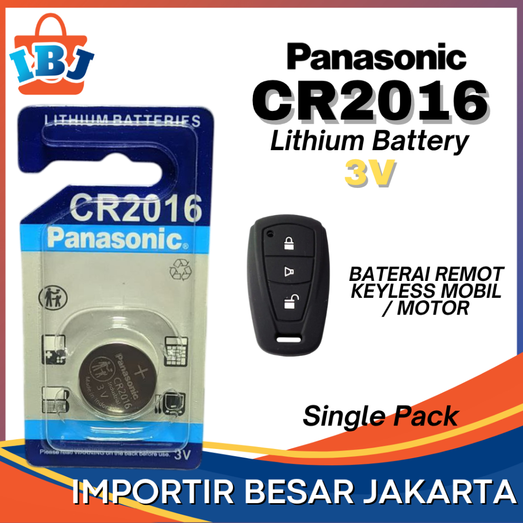 CR2016 Panasonic Single Pack Lithium Battery Batre Remot Mobil Agya Avanza Remot Motor 1 PCS