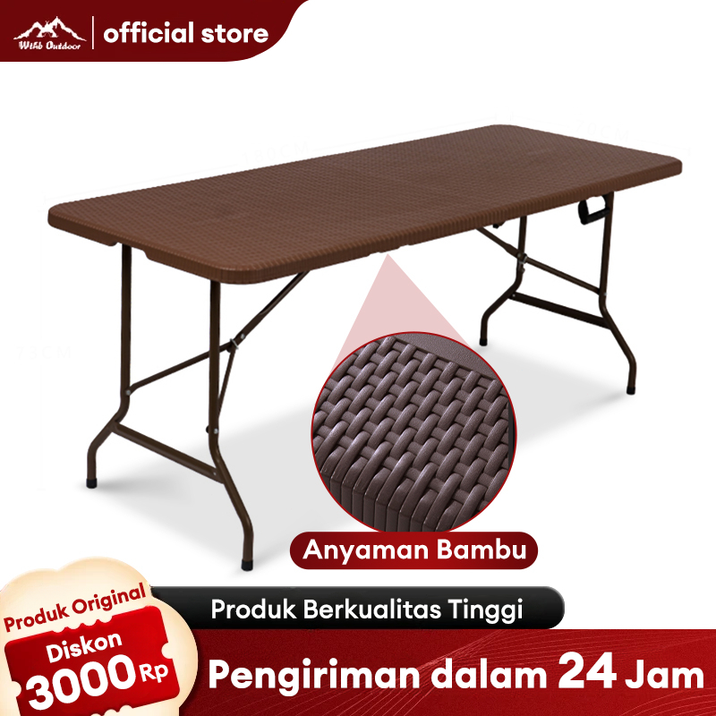 Wthb Outdoor Meja Lipat Serbaguna Portable - Meja Makan Belajar Laptop Outdoor & Jualan Tahan Lama &
