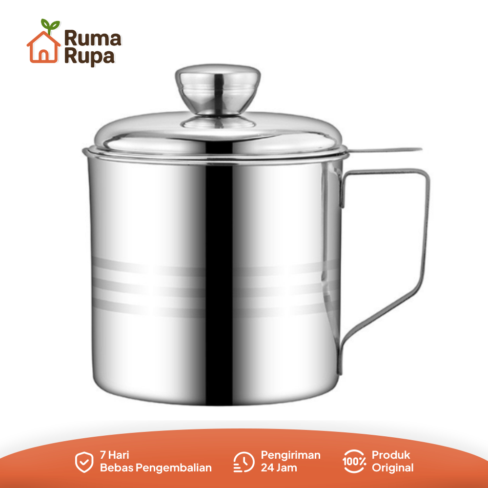 Ruma Rupa -   Wadah Minyak Penyaring Minyak Saringan Stainless Steel Oil Pot Stainless SUS 304