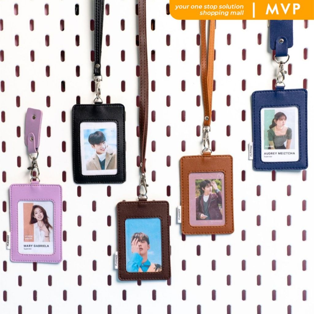 MVP Lanyard ID Card Holder Kulit Termasuk Tali Dan Penjepit Name Tag Bisa Custom