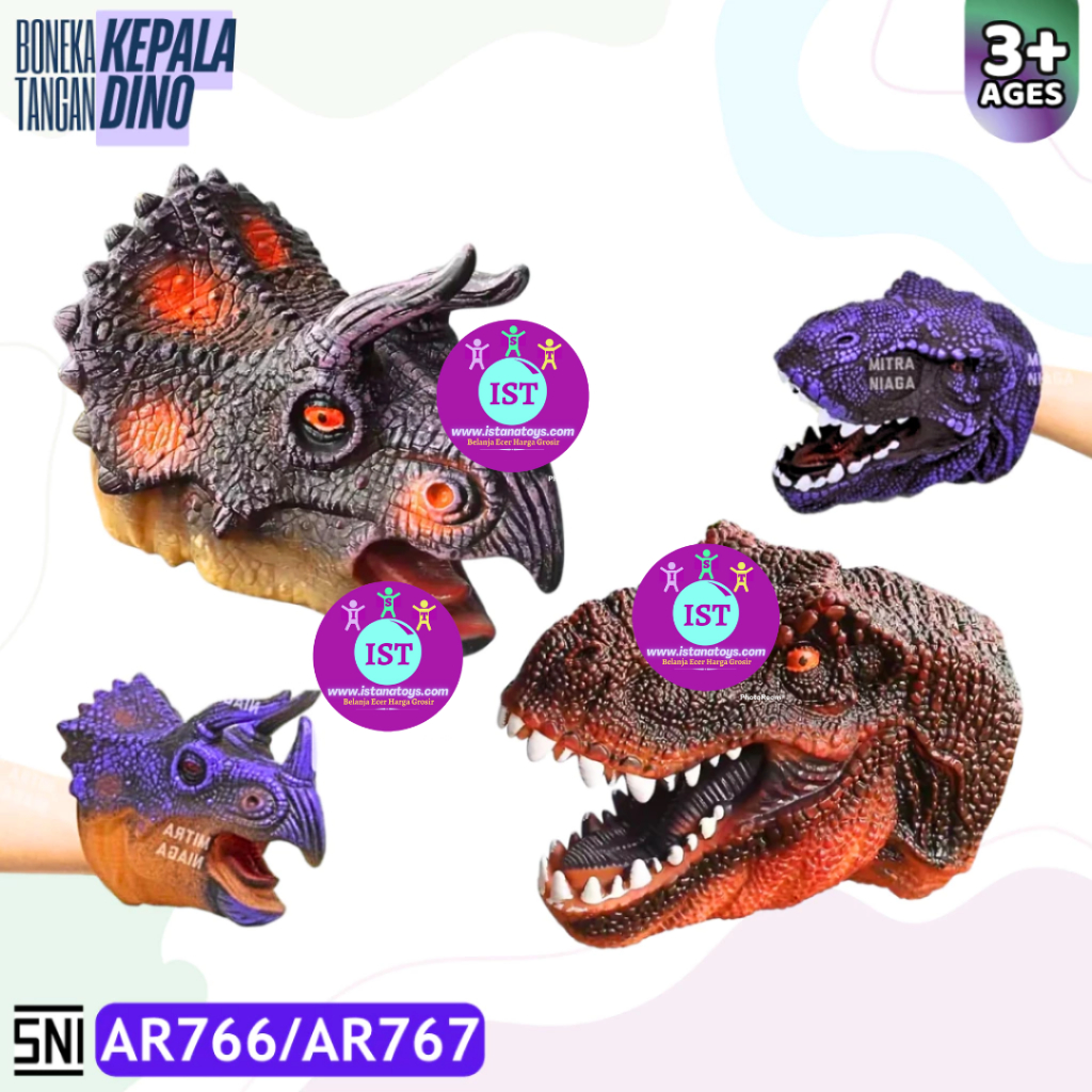 COM Mainan Boneka Tangan Kepala DINO AR766/767