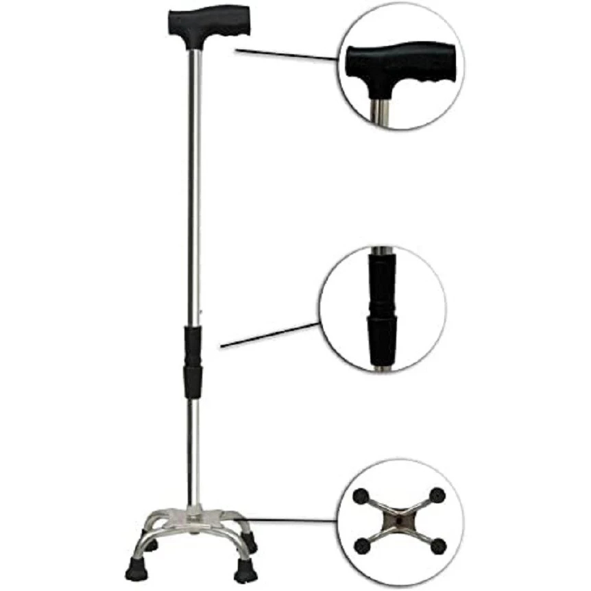 TONGKAT 4 KAKI/1 KAKI/ALAT BANTU JALAN/TONGKAT MANUAL/STAINLESS/KETINGGIAN BISA DI ATUR/ANTI SLIP