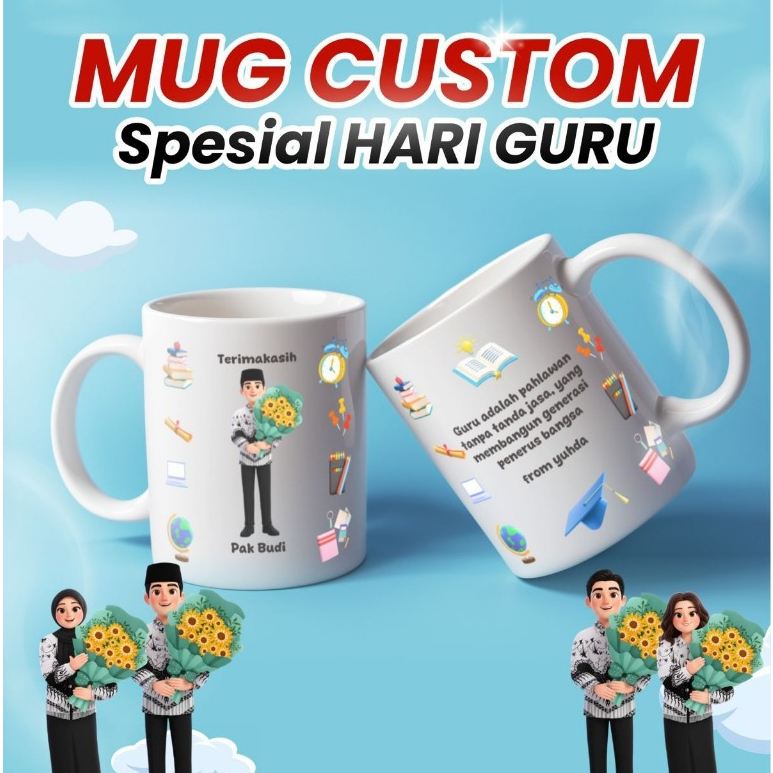 MUG Custom Spesial Hari Guru | Kado Hari Guru | Tumblr Custom Guru | Kado | Hari Guru