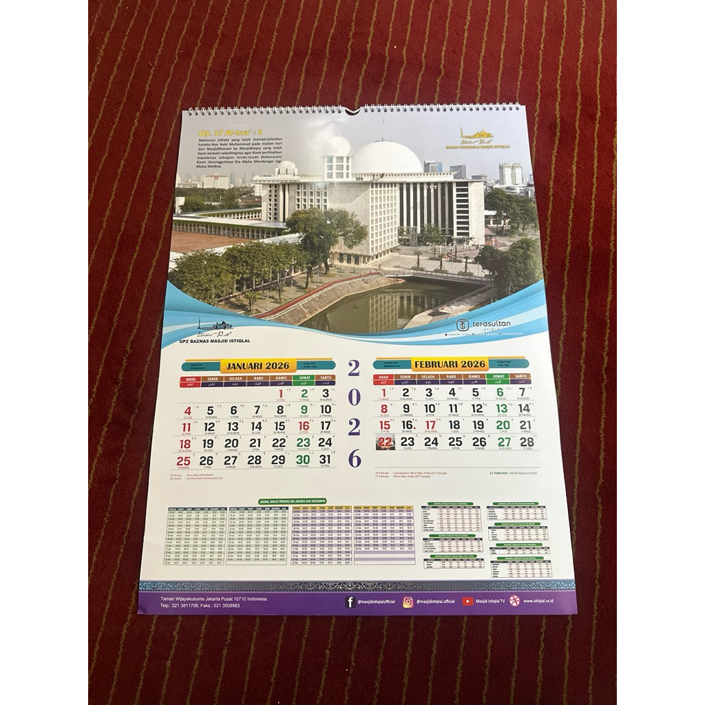 Kalender Masjid Istiqlal 2026