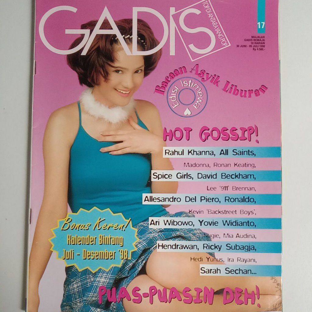 Majalah Gadis Tahun 1998 Cover Lusianti Eka Kurniadi