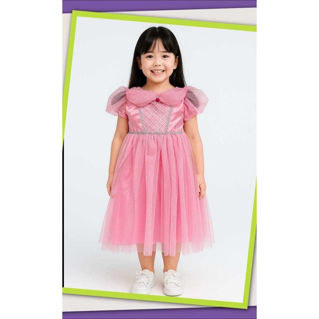(GAUN SAJA) Dress Anak PRINCESS - Dress Anak Perempuan - Gaun Princess - Dress Anak - GAUN ULANG TAH