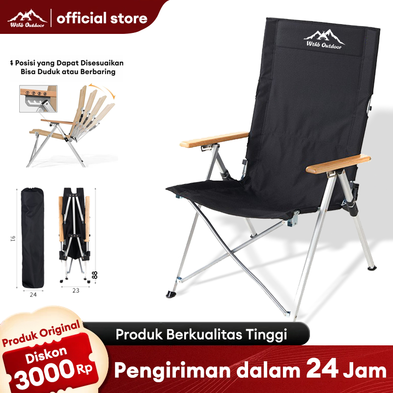 WTHB Outdoor Goyang Outdoor Lipat Aluminium Kursi Pantai Kursi Piknik Kursi Punggung Tinggi Kursi Se