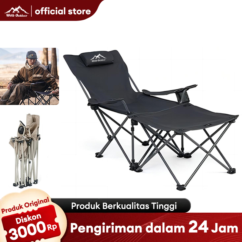 Wthb Outdoor Kursi Lipat Outdoor Portabel Kursi Lipat Lengthen Moon Kursi Pantai Lipat Portable