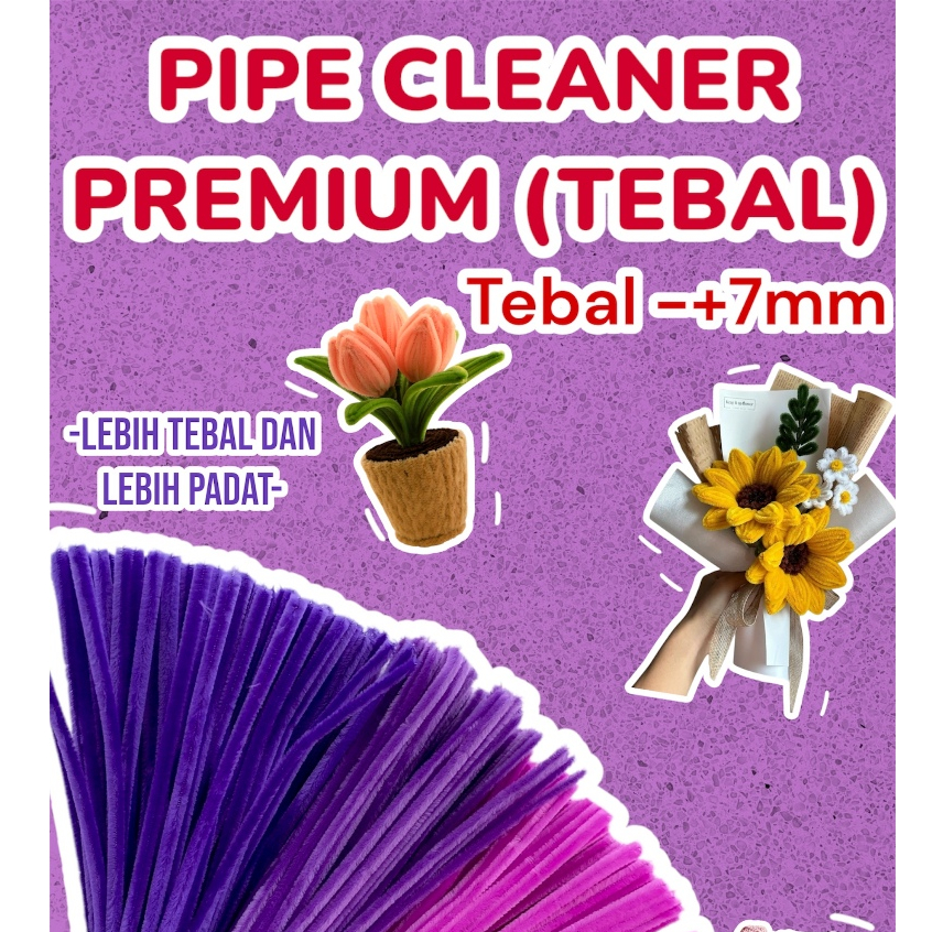 8mm KAWAT BULU TEBAL PASTEL KAWAT BULU PIPE CLEANER, MAINAN KAWAT MAINAN KREATIF