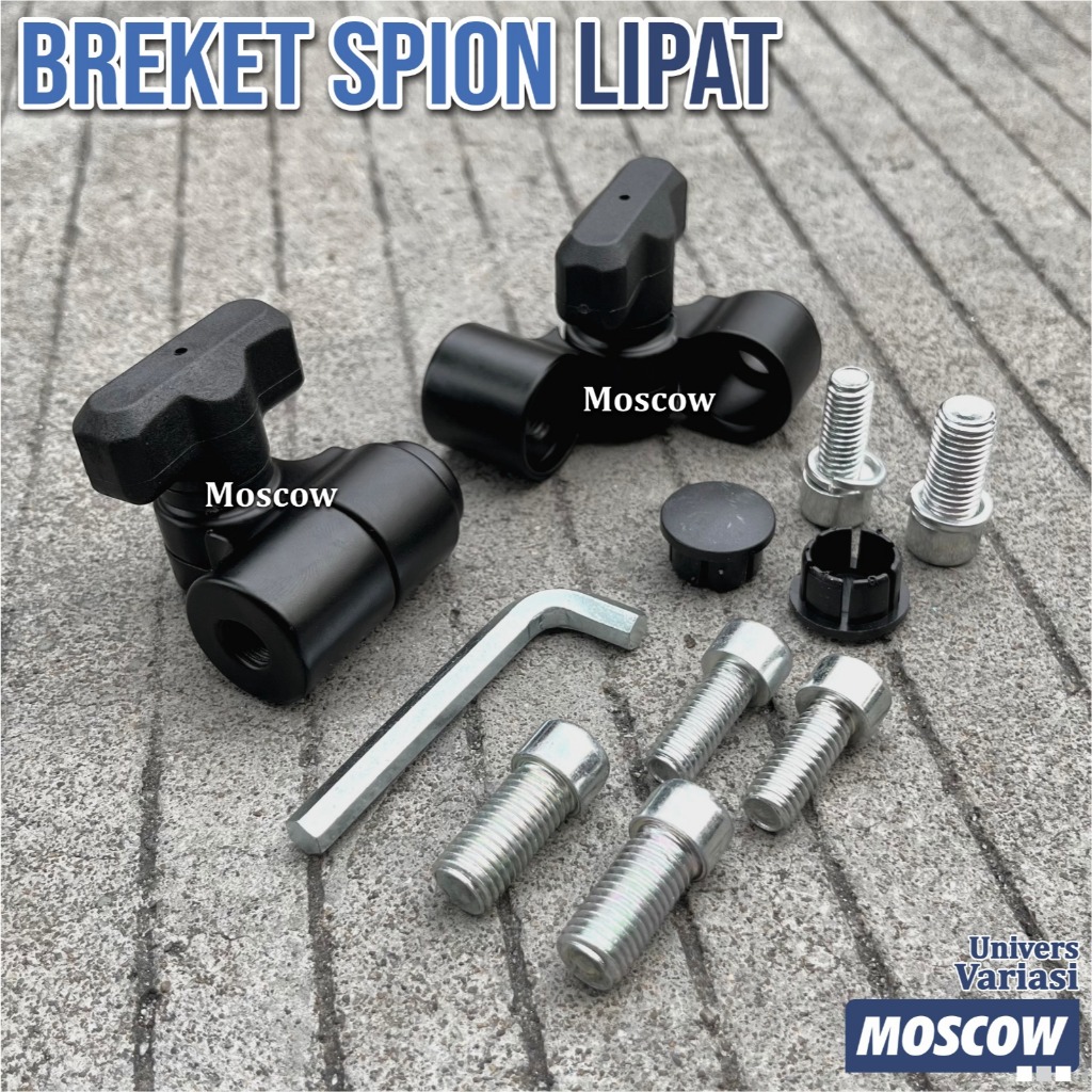 Bracket Spion LIPAT G4537 MOSCOW Aluminium Aloy PROMO Breket Kleman Spion 180° Universal CNC ALUMUNI