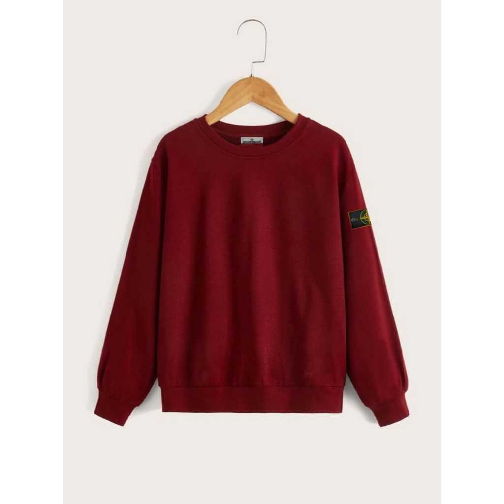 Sweater Crewneck Original Fleece Tebal Premium / Jacket Long Sleeve Pria Import Original