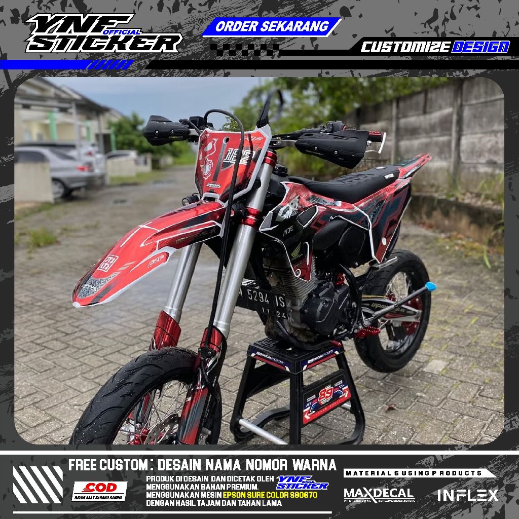 Decal Stiker Motor CRF 450 L Chrome Silver Fullbody
