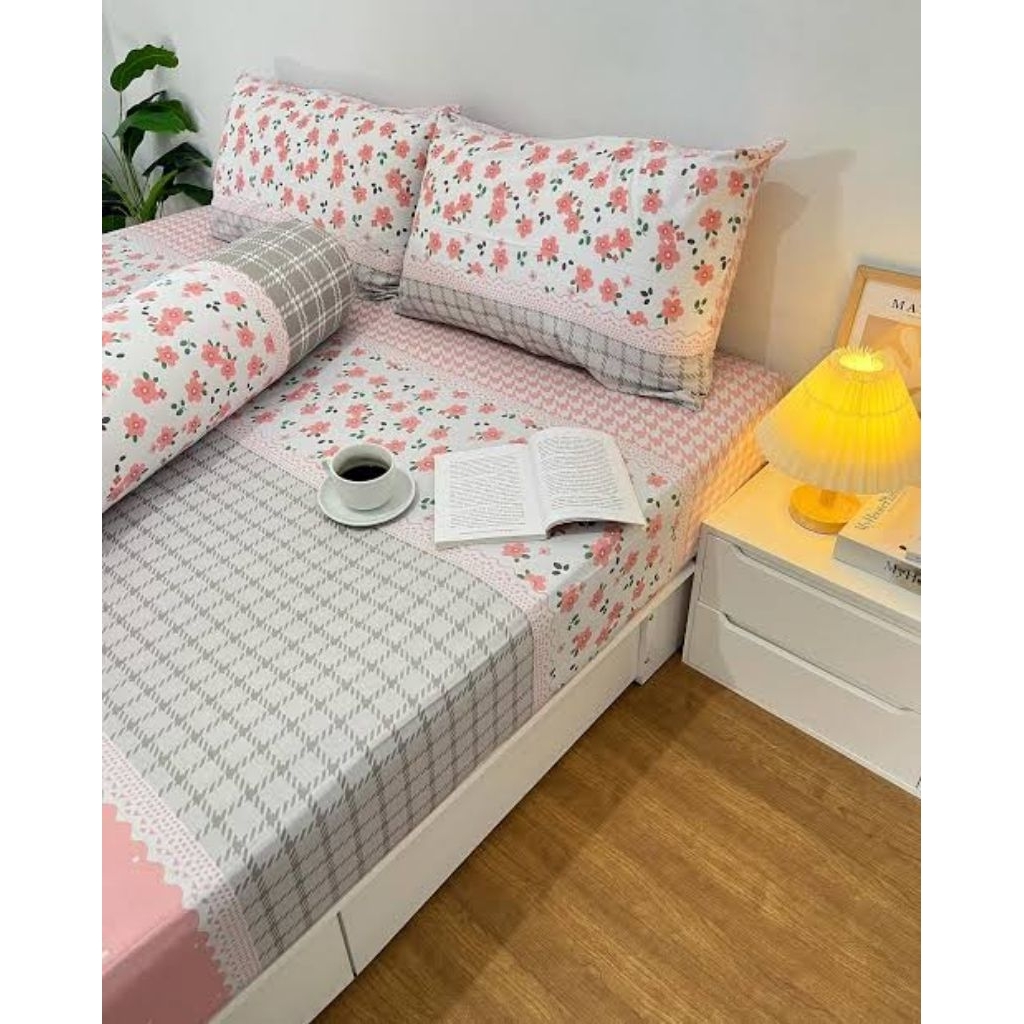 Sprei Homemade Sprei motif Bunga SINGLE BED 90 100 120